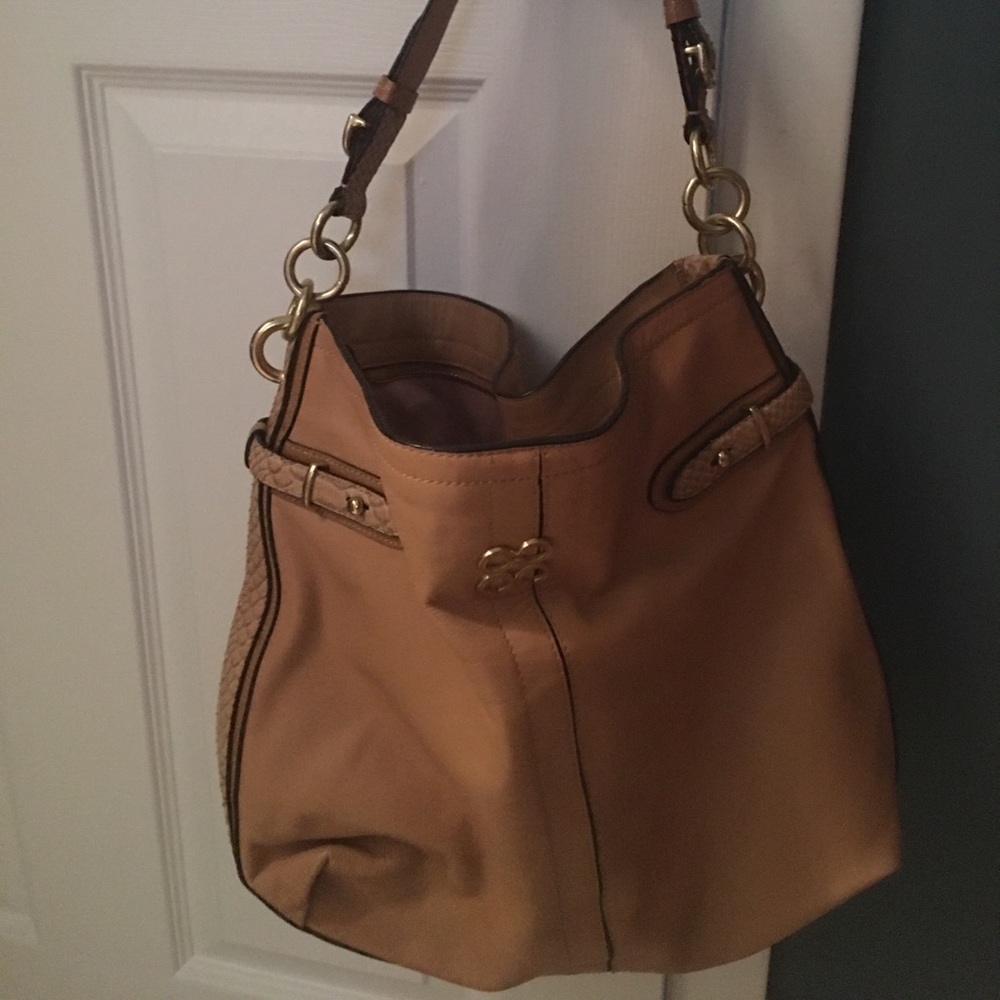 Tan leather Coach bag